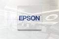 Epson on glossy office wall realistic texture